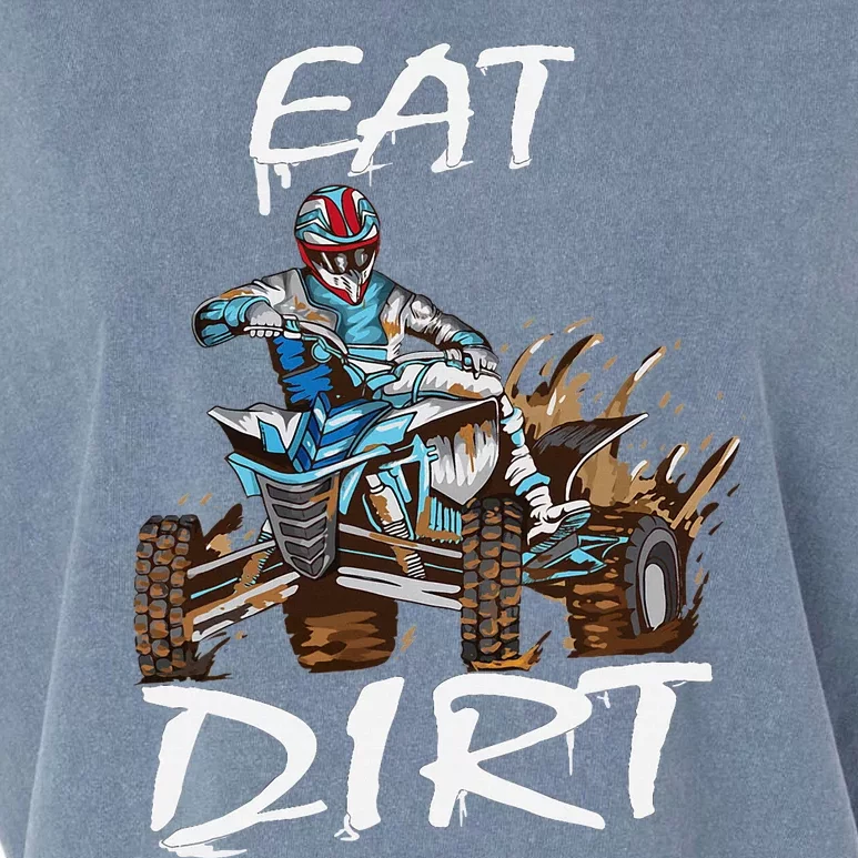 Funny Quad Rider Eat Dirt ATV Biker Quad Saying Garment-Dyed Women's Muscle Tee