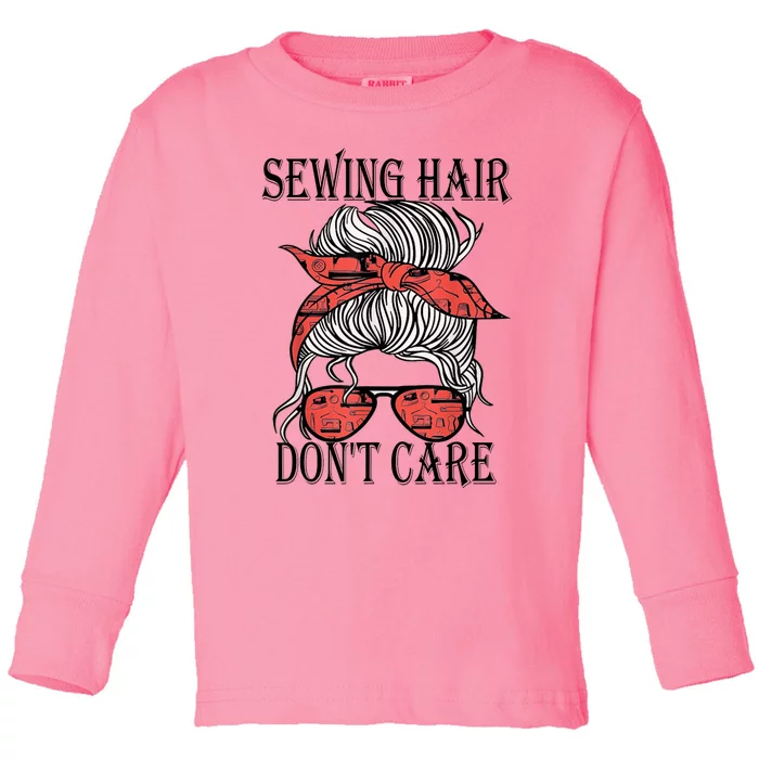 Funny Quilting Seamstress Sewing Themed Toddler Long Sleeve Shirt