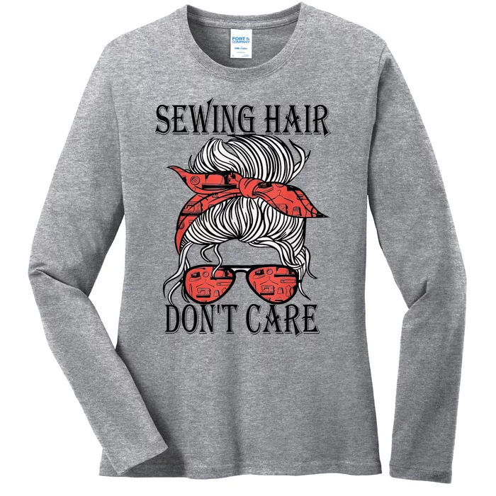 Funny Quilting Seamstress Sewing Themed Ladies Long Sleeve Shirt