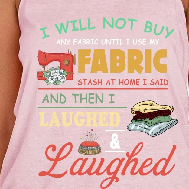 Funny Quilting Sewing Sayings Gift For Sewer & Quilter Gift Women's Knotted Racerback Tank