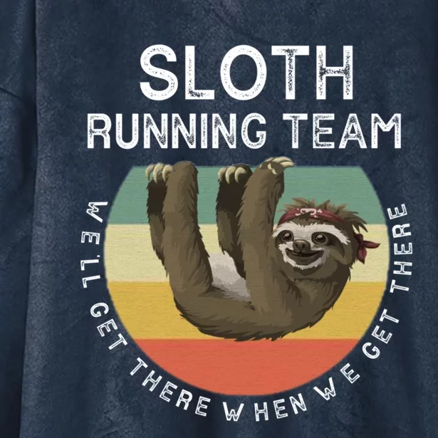 Funny Quotes Sloth Running Team Gift Gift Hooded Wearable Blanket