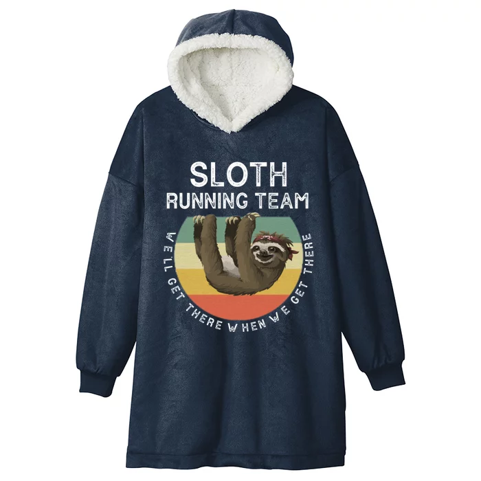 Funny Quotes Sloth Running Team Gift Gift Hooded Wearable Blanket