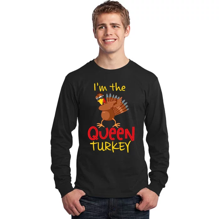 Funny Queen Turkey Matching Family Group Thanksgiving Party Tall Long Sleeve T-Shirt