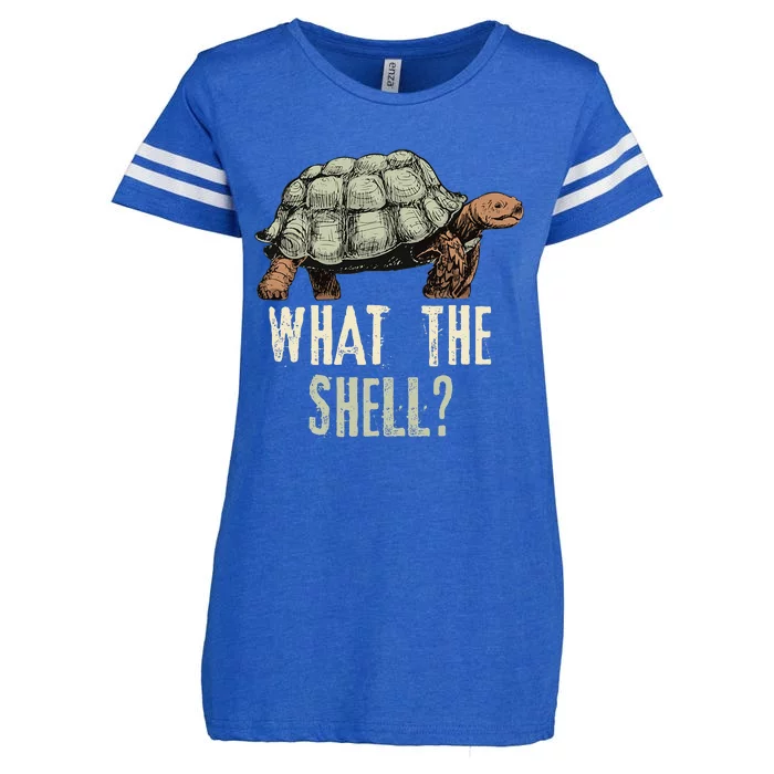 Funny Quote Turtle Design What The Shell Vintage Turtle Enza Ladies Jersey Football T-Shirt