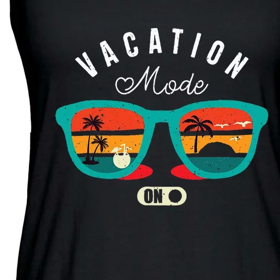 Funny Quote Vacation Mode On Summer Vintage Ladies Essential Flowy Tank