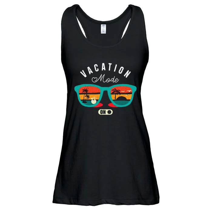 Funny Quote Vacation Mode On Summer Vintage Ladies Essential Flowy Tank