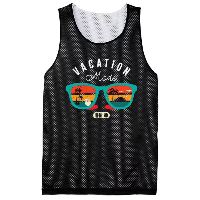 Funny Quote Vacation Mode On Summer Vintage Mesh Reversible Basketball Jersey Tank