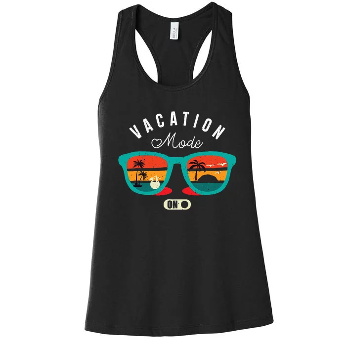 Funny Quote Vacation Mode On Summer Vintage Women's Racerback Tank