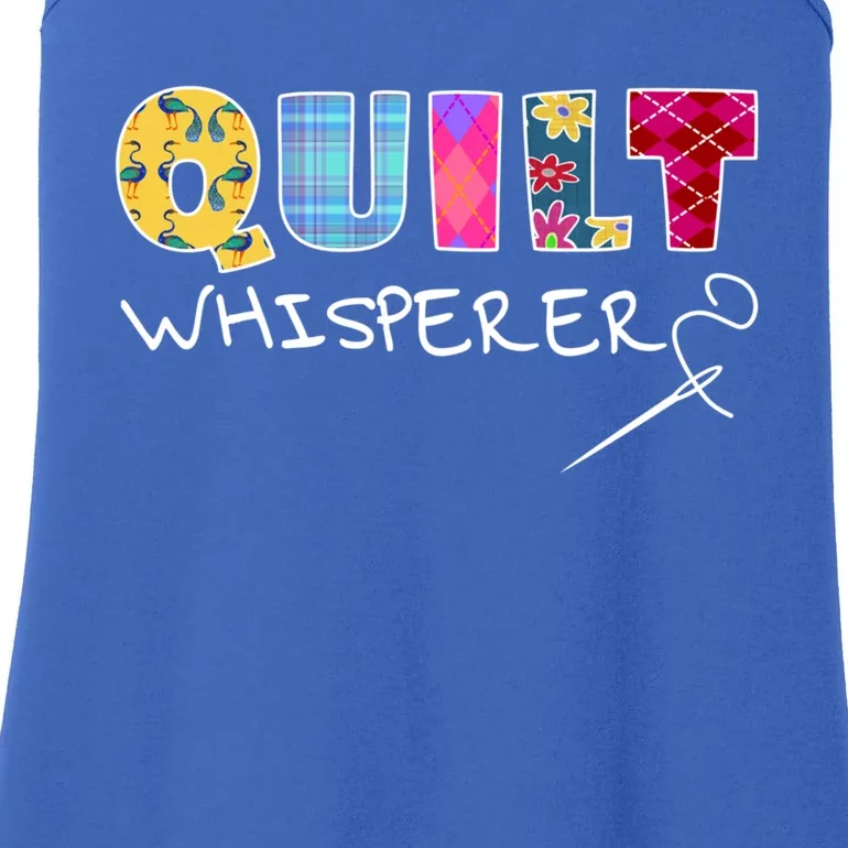 Funny Quilt Whisperer Quilting Saying Quote Sewing Gift Idea Great Gift Ladies Essential Tank