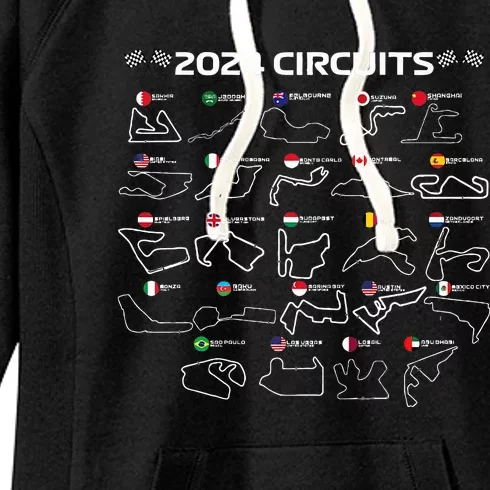 Formula Racing 2024 Circuits Race Car Formula Racing Women's Fleece Hoodie