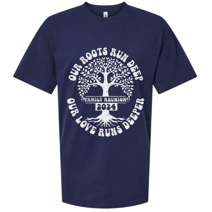 Family Reunion 2024 Our Roots Run Deep Our Love Runs Deeper Sueded Cloud Jersey T-Shirt