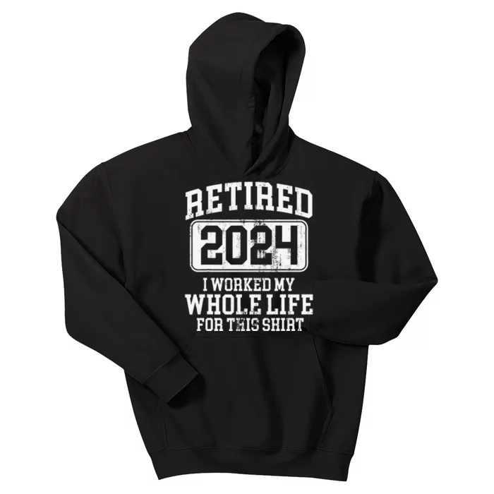 Funny Retired 2024 Retirement Kids Hoodie