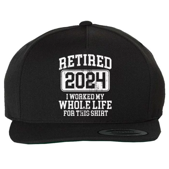 Funny Retired 2024 Retirement Wool Snapback Cap