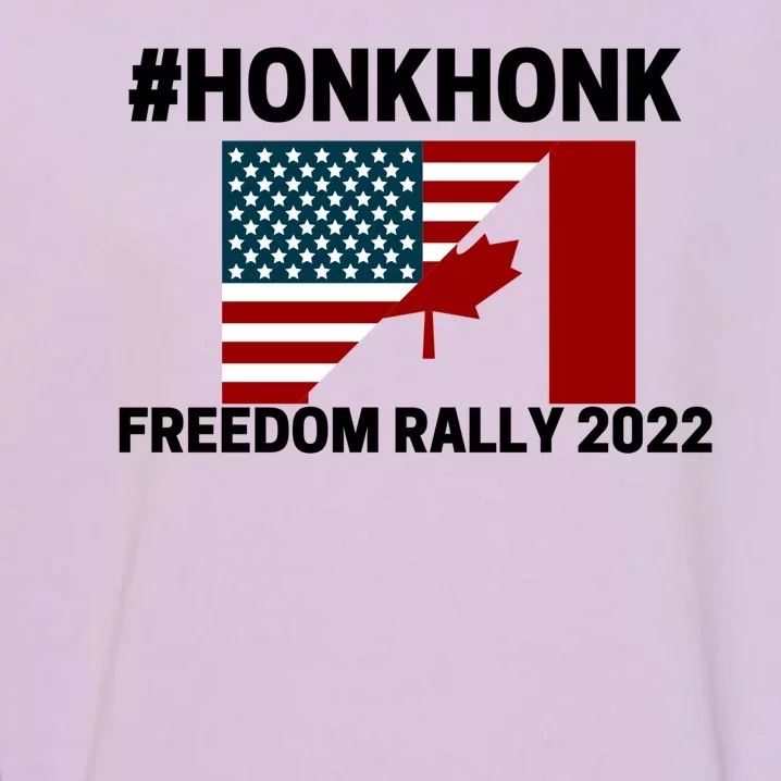 Freedom Rally 2022 Honk USA Canada Flag Garment-Dyed Sweatshirt