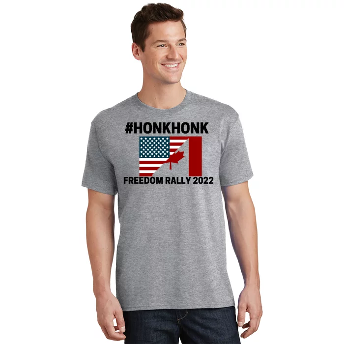 Freedom Rally 2022 Honk USA Canada Flag T-Shirt