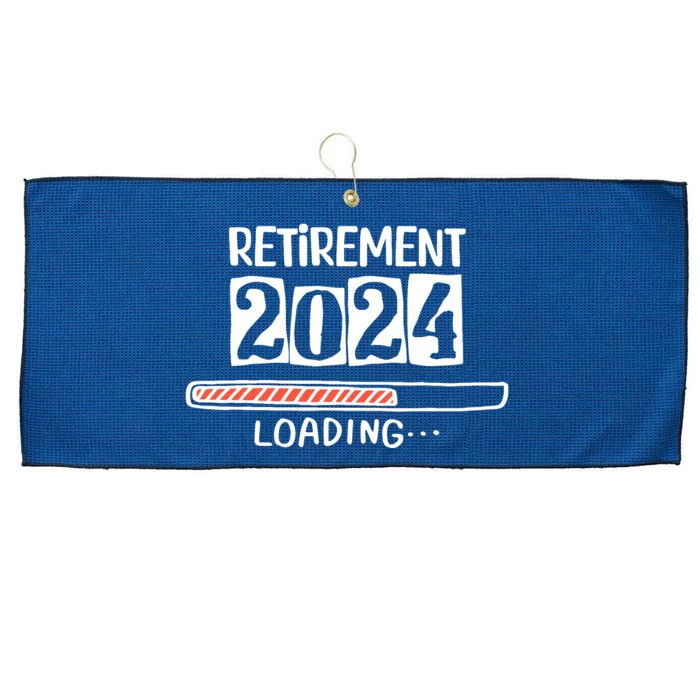 Funny Retirement 2024 Loading Countdown In Progress Large Microfiber Waffle Golf Towel