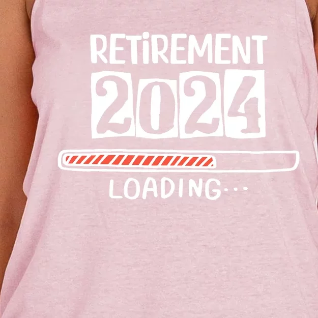 Funny Retirement 2024 Loading Countdown In Progress Women's Knotted Racerback Tank