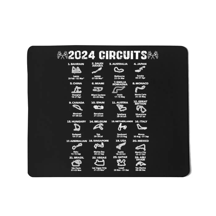 Formula Racing 2024 Circuits Race Car Formula Racing Gift Mousepad