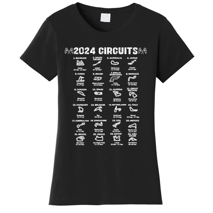 Formula Racing 2024 Circuits Race Car Formula Racing Gift Women's T-Shirt