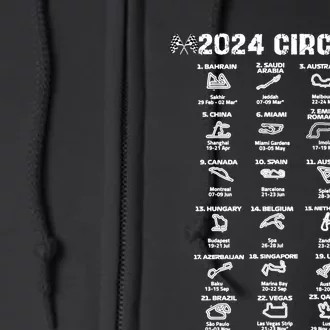 Formula Racing 2024 Circuits Race Car Formula Racing Gift Full Zip Hoodie