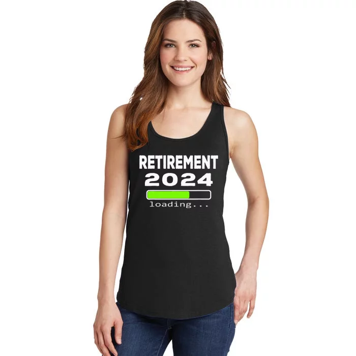 Funny Retirement 2024 loading Retired Countdown Ladies Essential Tank