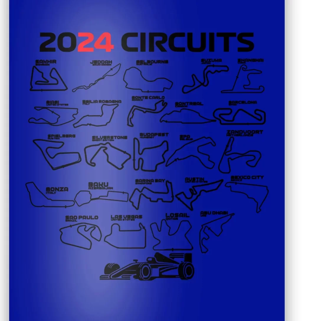 Formula Racing 2024 Circuits Race Car Formula Racing Gift Poster