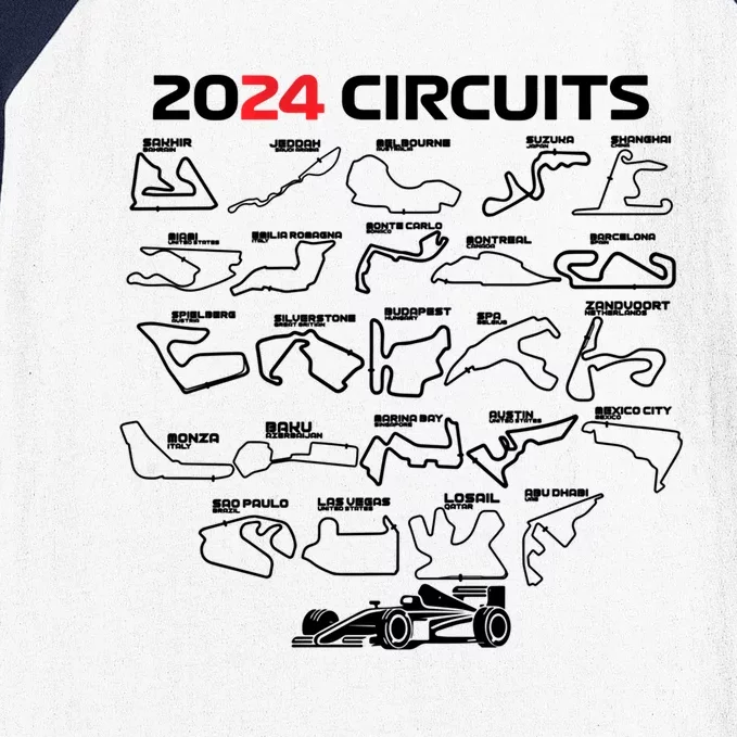 Formula Racing 2024 Circuits Race Car Formula Racing Gift Baseball Sleeve Shirt