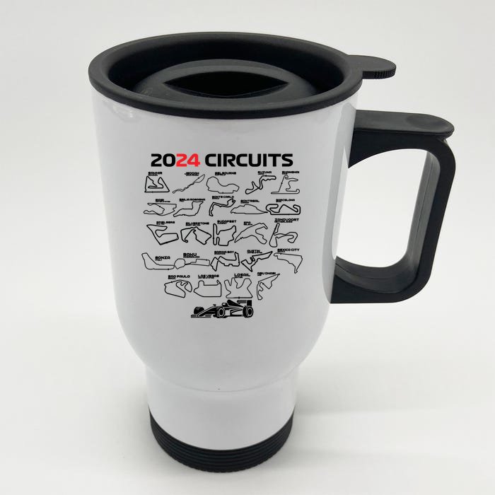 Formula Racing 2024 Circuits Race Car Formula Racing Gift Front & Back Stainless Steel Travel Mug