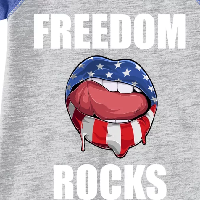 Freedom Rocks 4th Of July Cute Gift Infant Baby Jersey Bodysuit