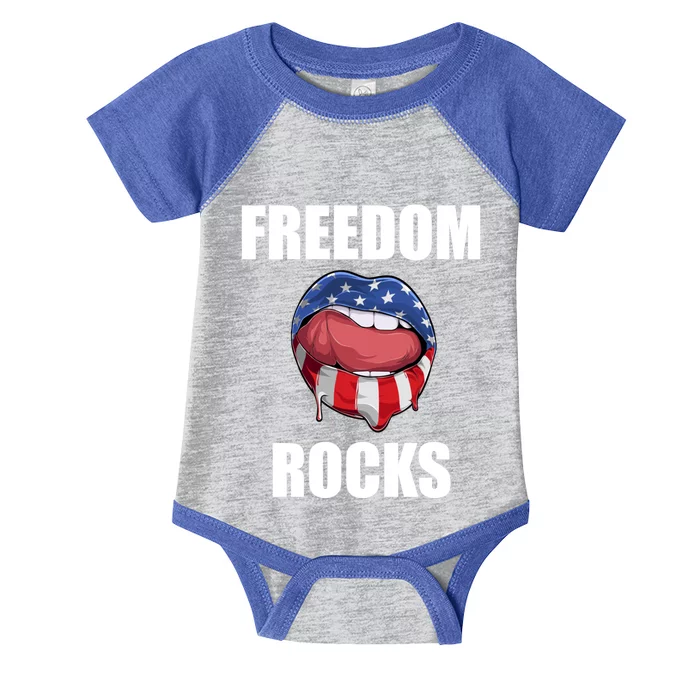 Freedom Rocks 4th Of July Cute Gift Infant Baby Jersey Bodysuit