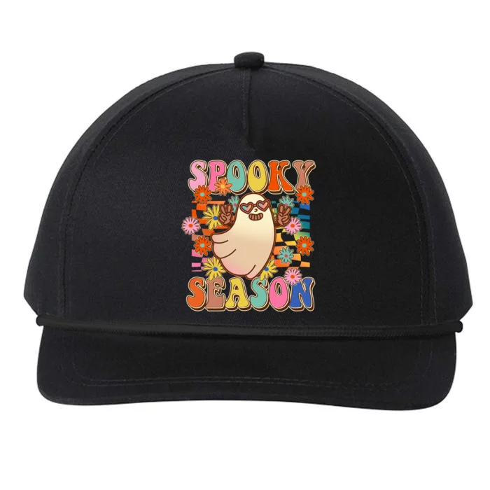 Funny Retro 60s Halloween Spooky Season Hippie Ghost Snapback Five-Panel Rope Hat