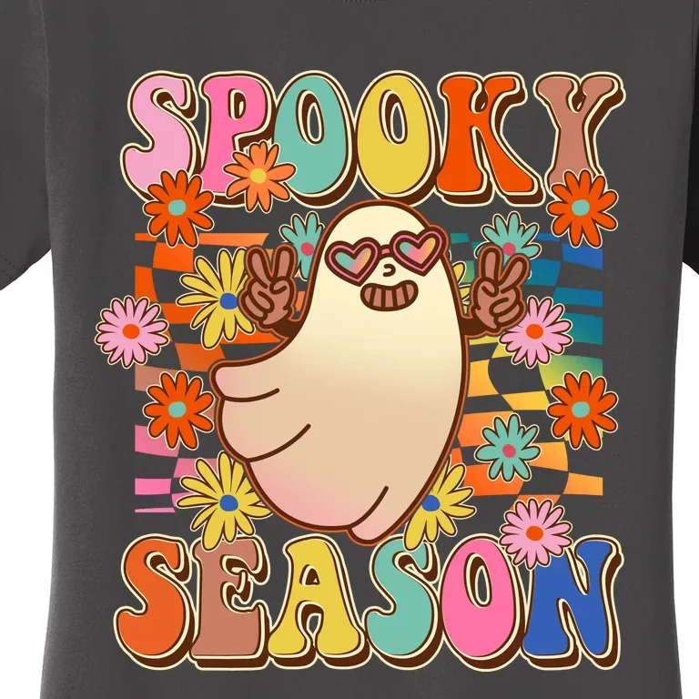 Funny Retro 60s Halloween Spooky Season Hippie Ghost Women's T-Shirt