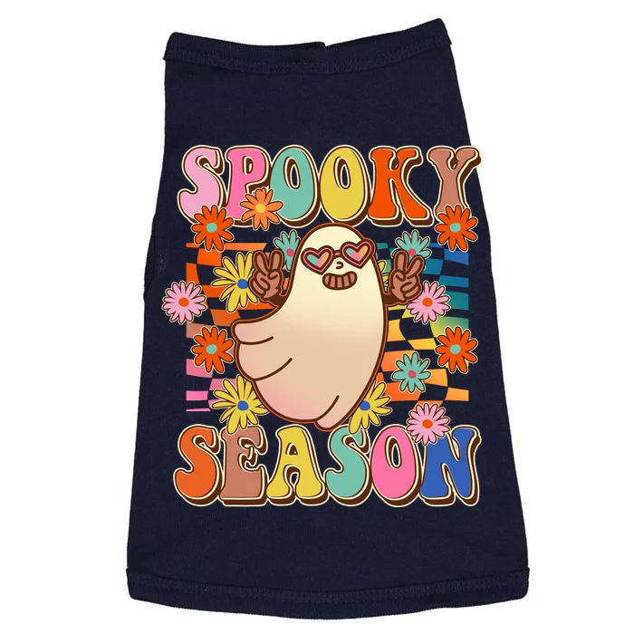 Funny Retro 60s Halloween Spooky Season Hippie Ghost Doggie Tank