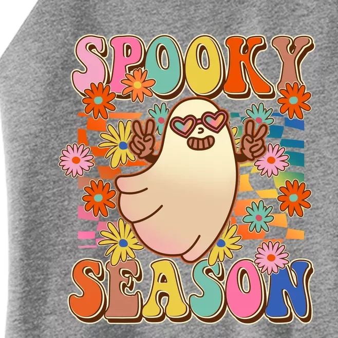 Funny Retro 60s Halloween Spooky Season Hippie Ghost Women’s Perfect Tri Rocker Tank