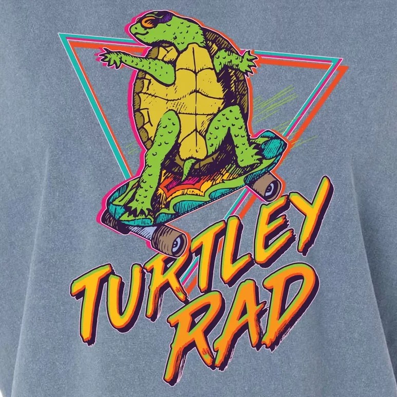 Funny Retro 80's Turtley Rad Skateboarding Turtle Garment-Dyed Women's Muscle Tee