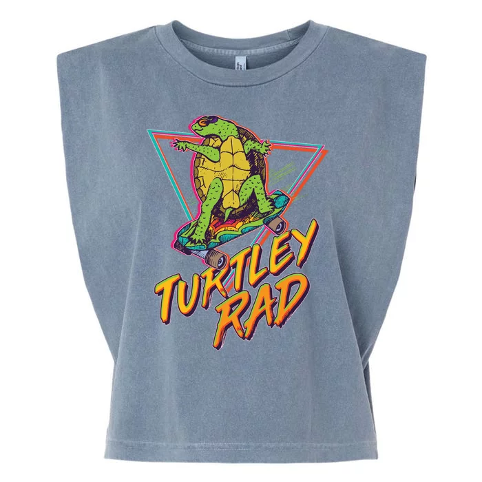 Funny Retro 80's Turtley Rad Skateboarding Turtle Garment-Dyed Women's Muscle Tee