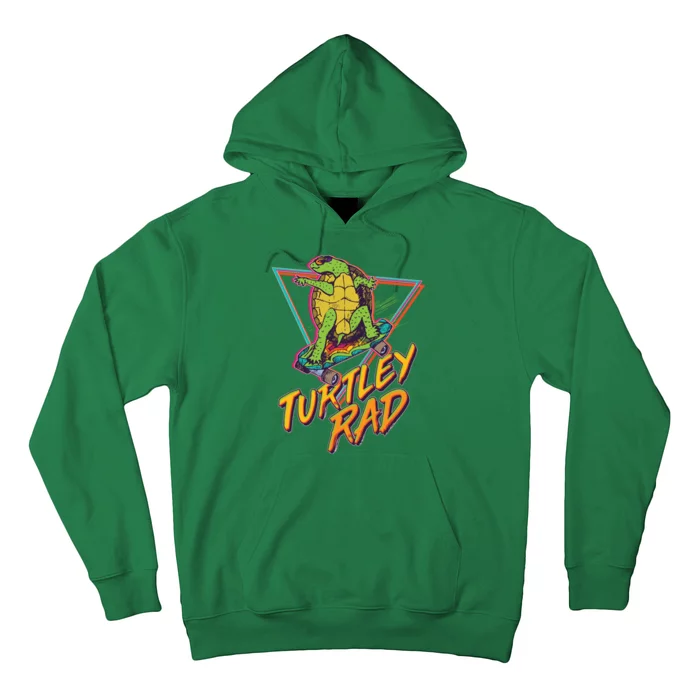 Funny Retro 80's Turtley Rad Skateboarding Turtle Hoodie