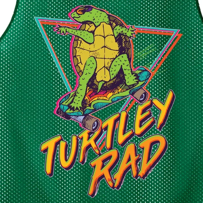 Funny Retro 80's Turtley Rad Skateboarding Turtle Mesh Reversible Basketball Jersey Tank