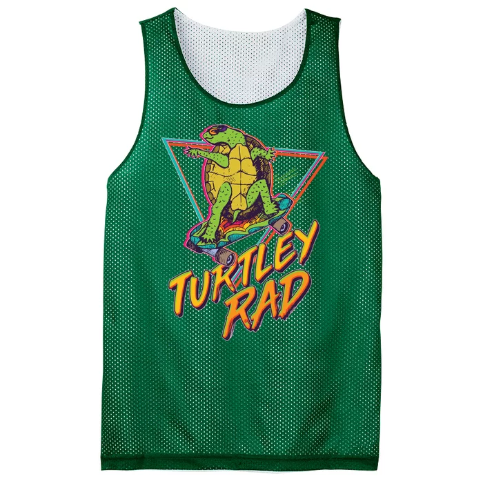 Funny Retro 80's Turtley Rad Skateboarding Turtle Mesh Reversible Basketball Jersey Tank