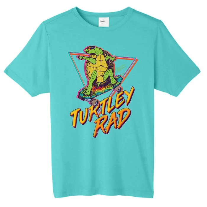 Funny Retro 80's Turtley Rad Skateboarding Turtle ChromaSoft Performance T-Shirt