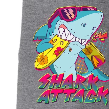 Funny Retro 80s Shark Attack Doggie 3-End Fleece Hoodie