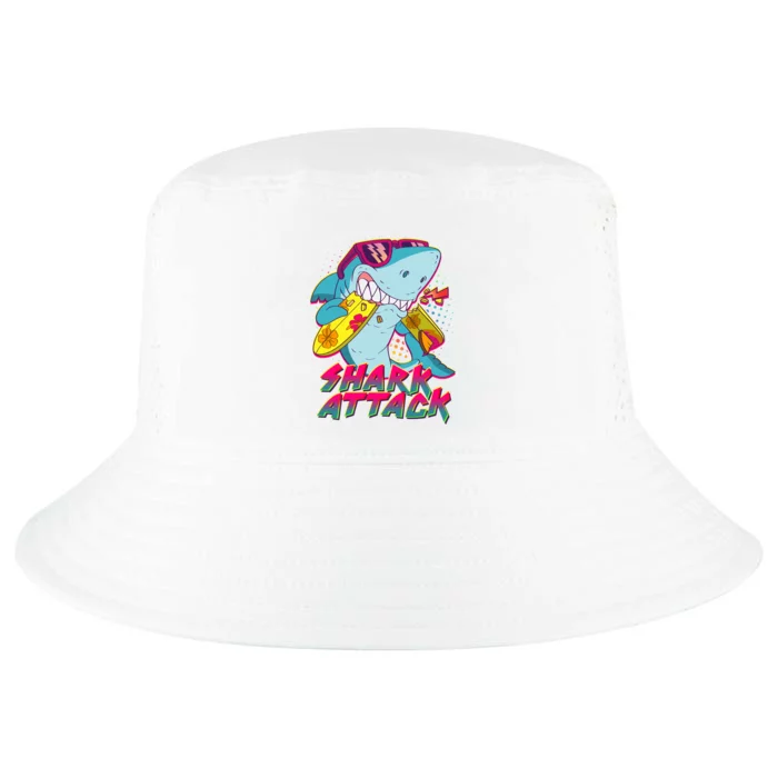 Funny Retro 80s Shark Attack Cool Comfort Performance Bucket Hat