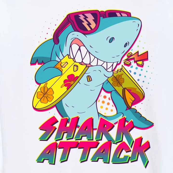 Funny Retro 80s Shark Attack Garment-Dyed Sweatshirt