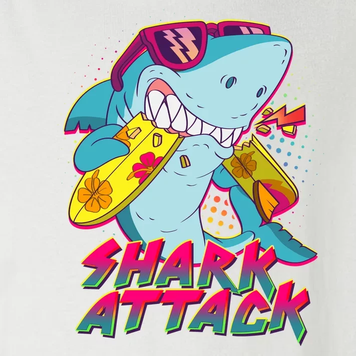 Funny Retro 80s Shark Attack Toddler Long Sleeve Shirt