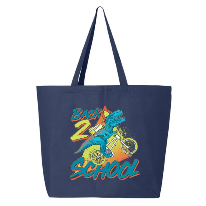 Funny Retro 80's 90's Back To 2 School TRex Dinosaur Bike 25L Jumbo Tote