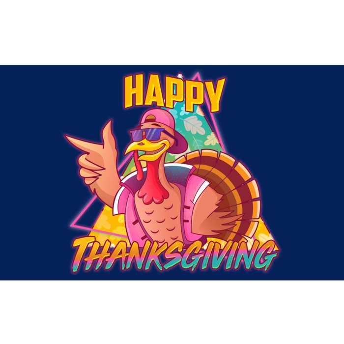 Funny Retro 80s 90s Thanksgiving Turkey Bumper Sticker