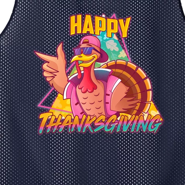 Funny Retro 80s 90s Thanksgiving Turkey Mesh Reversible Basketball Jersey Tank