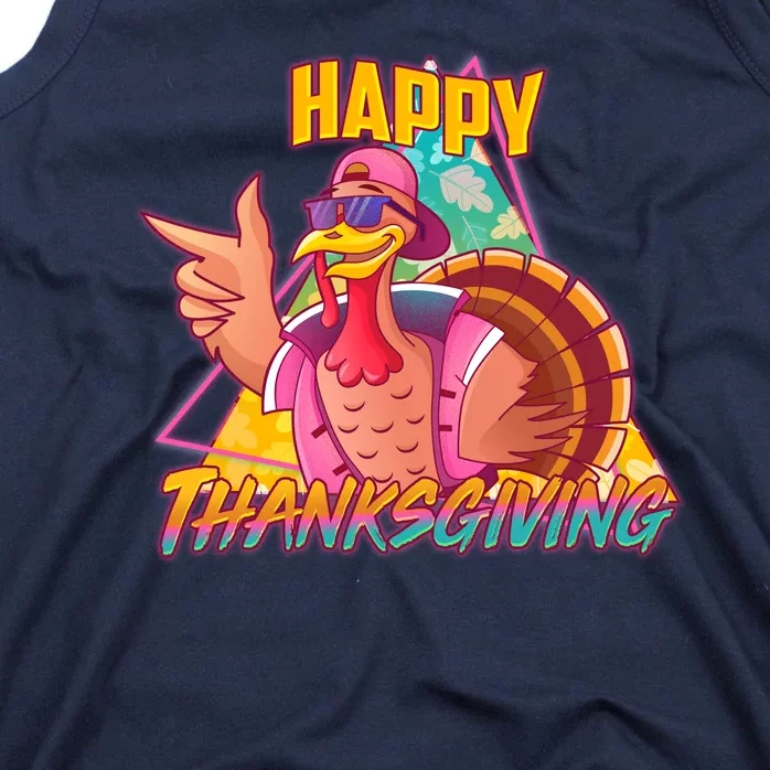 Funny Retro 80s 90s Thanksgiving Turkey Tank Top