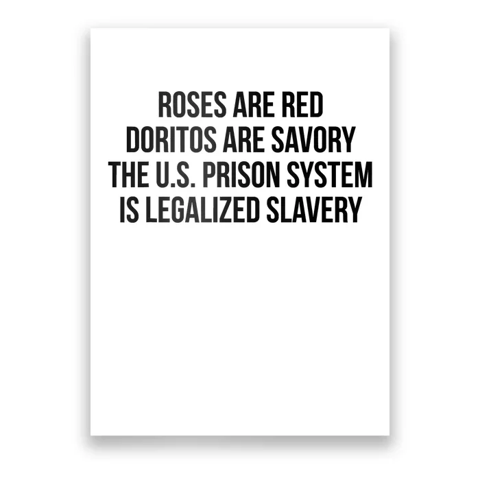 Funny Roses Are Red Doritos Are Savory The US Prison Costume Roses Are Red Funny Poster