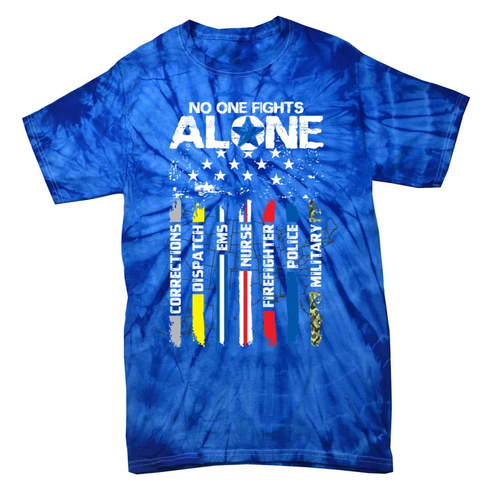 First Responders American Thin Line Police Fire Military Ems Gift Tie-Dye T-Shirt